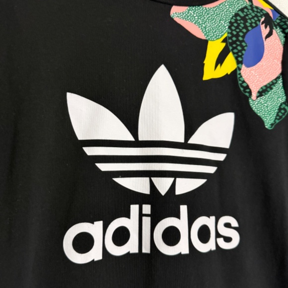 Adidas X Her Black and White Floral Tee Dress Size Medium - Picture 5 of 10